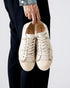 CHECK JUTE LACE-UP SNEAKERS